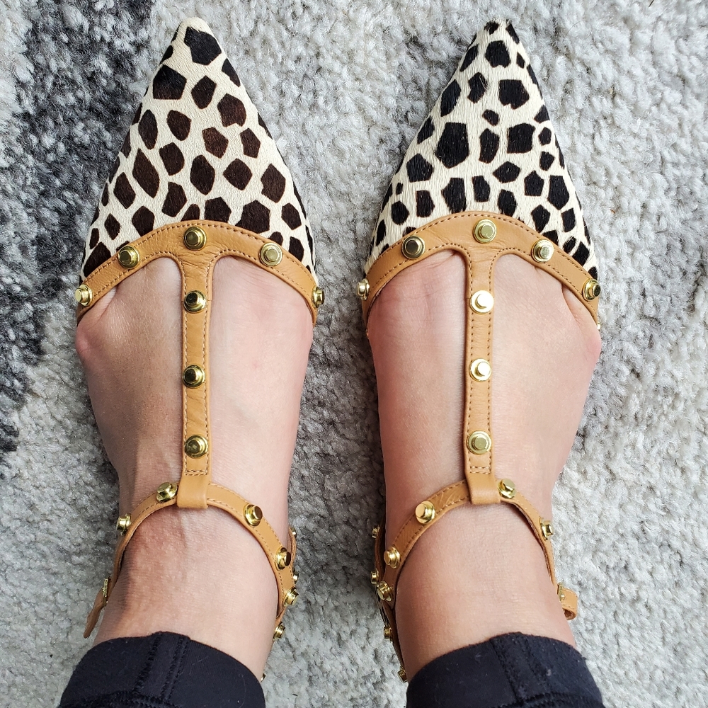Halogen Olsen Calf Hair Studded Flats